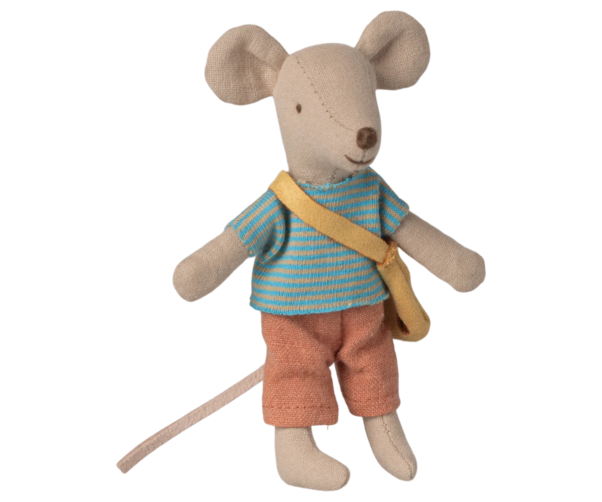 Maileg - Little Brother Mouse With Bag - PREORDER
