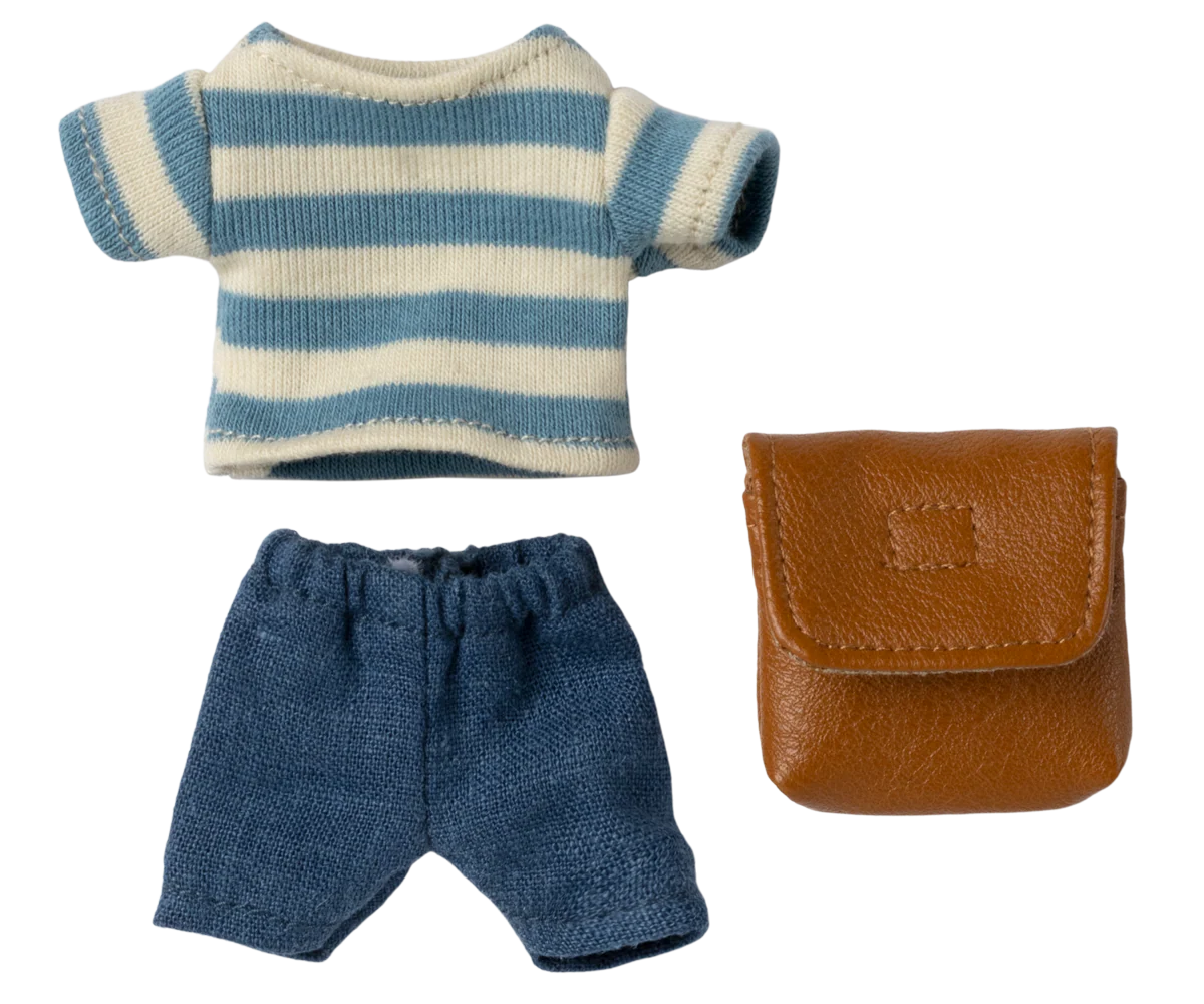 Maileg - Clothes and Bag, Big Brother Mouse - Brown