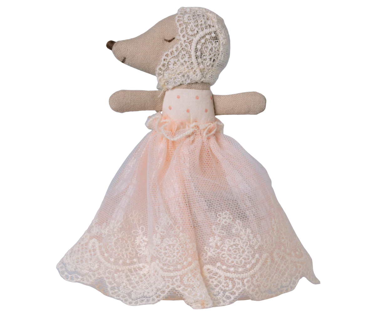 Maileg - Baby Mouse in Gown - Powder - PREORDER