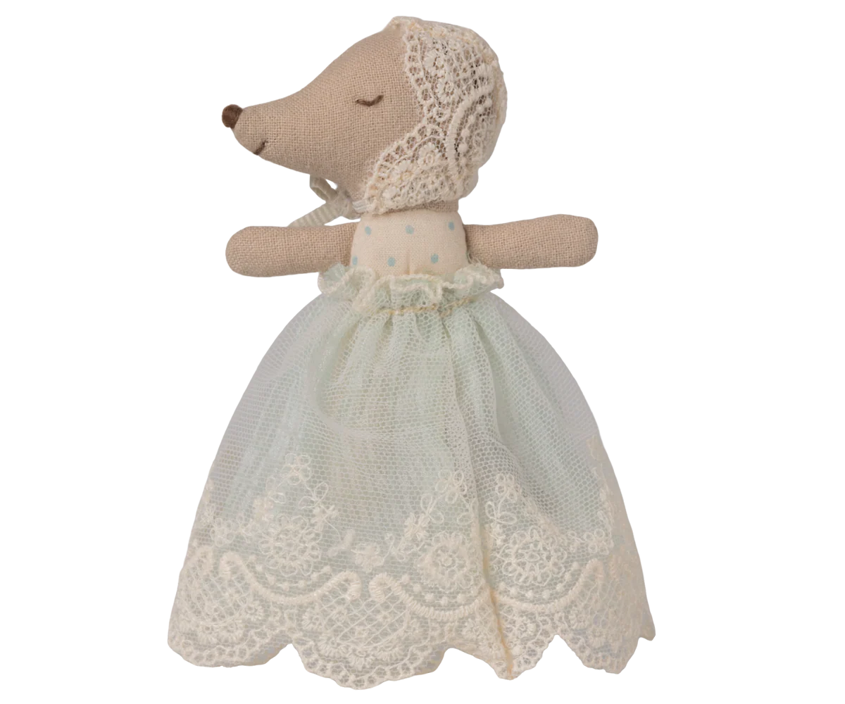 Maileg - Baby Mouse in Gown - Mint