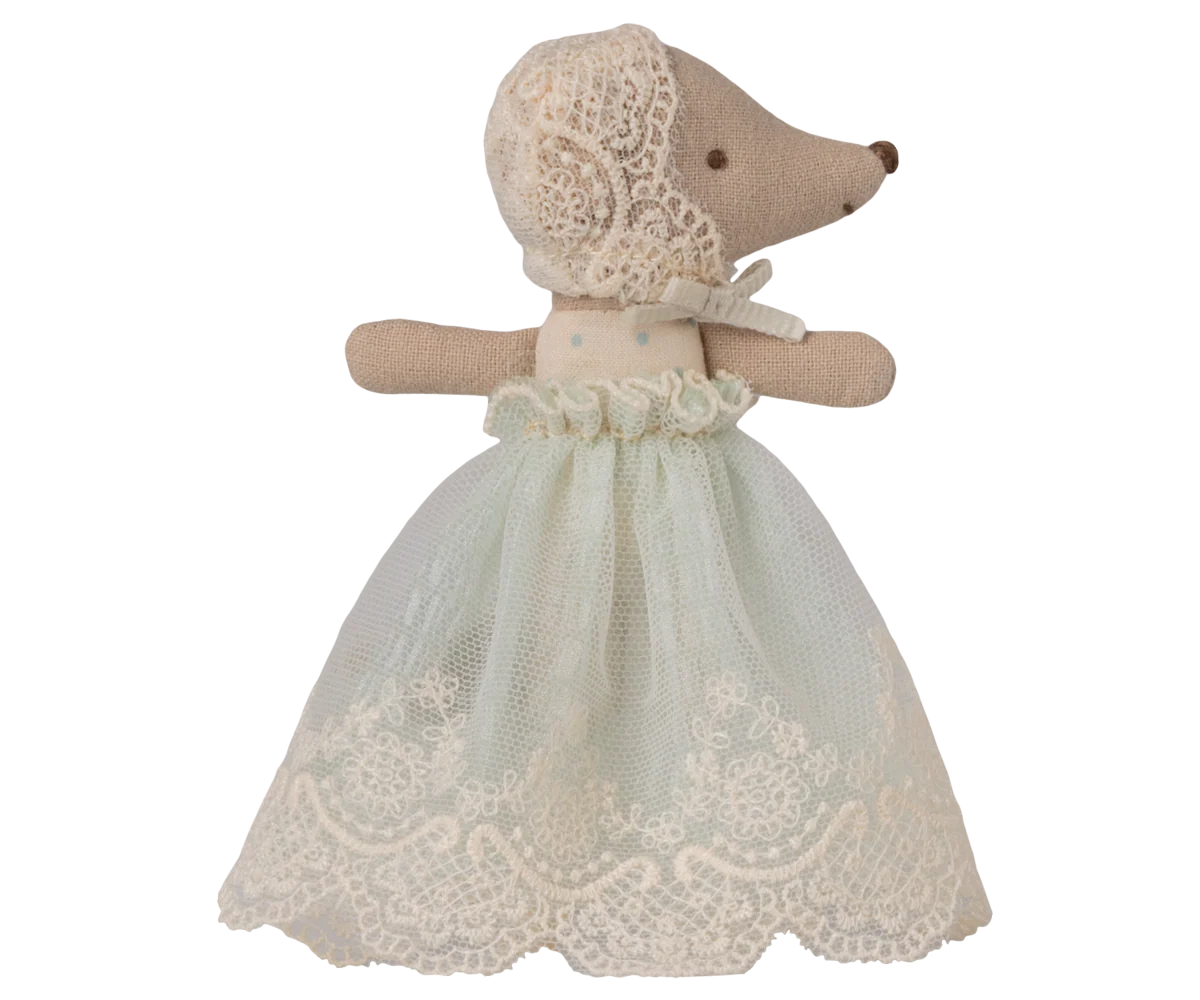 Maileg - Baby Mouse in Gown - Mint