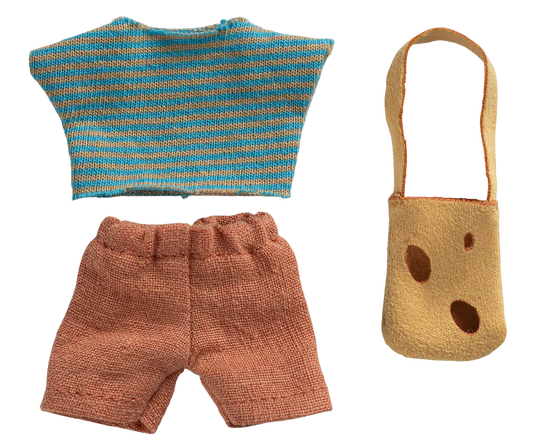 Maileg - Clothes and Bag - Little Brother Mouse - PREORDER