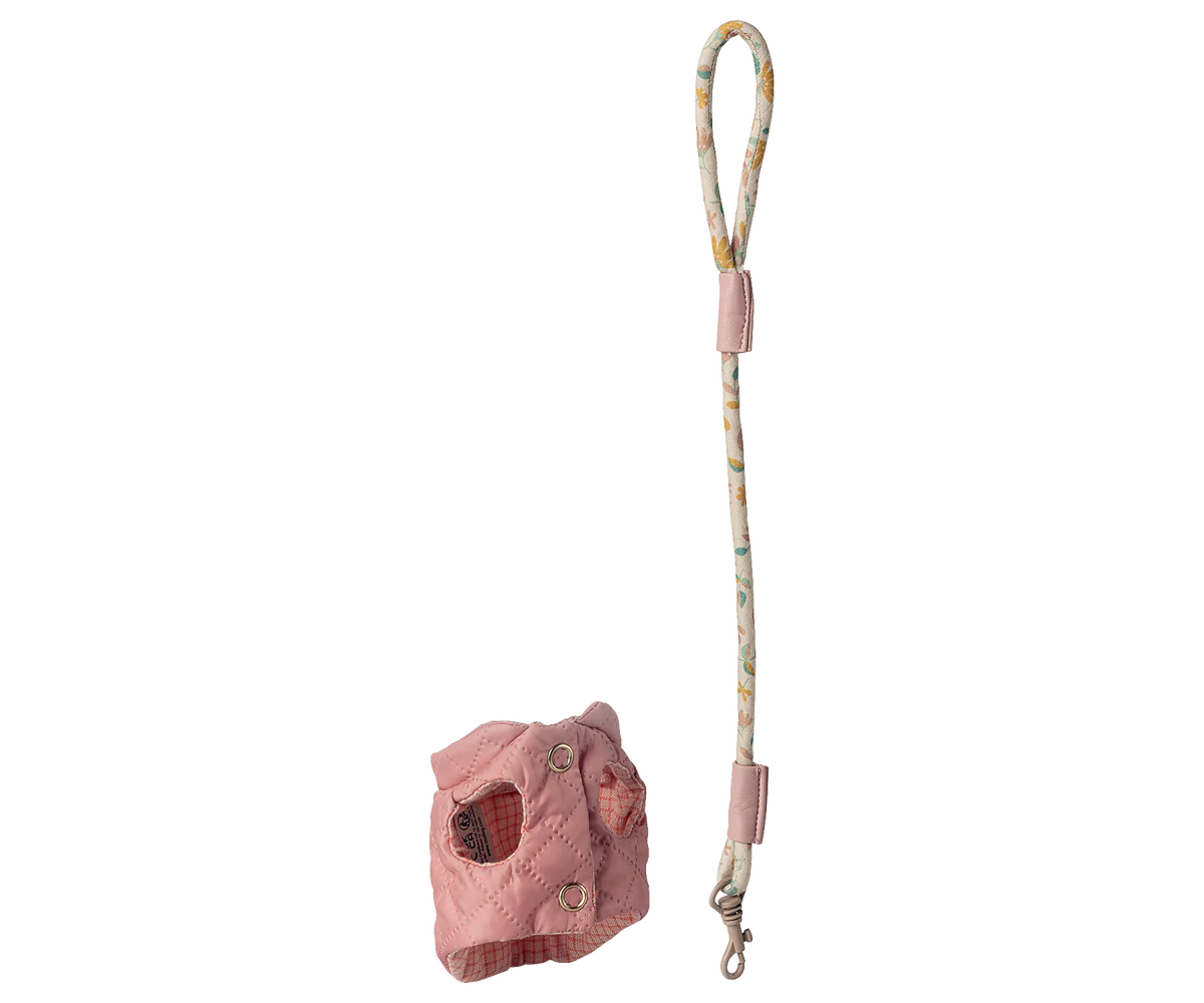 Maileg - Puppy Supply, Harness and Leash - Rose