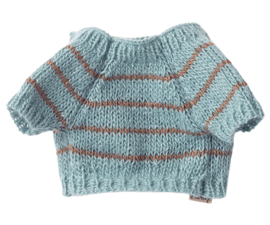 Maileg - Puppy Supply, Small - Knitted Sweater - Dusty Blue - PREORDER