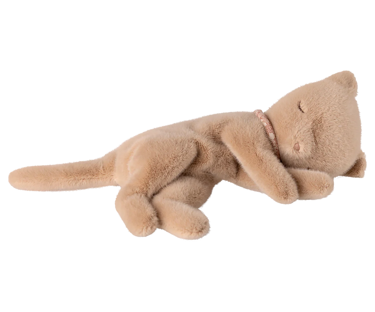 Maileg - Sleeping Kitten, Small - Cream Peach