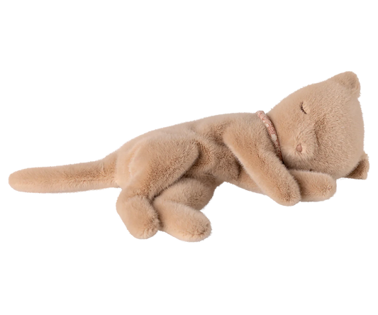 Maileg - Sleeping Kitten, Small - Cream Peach