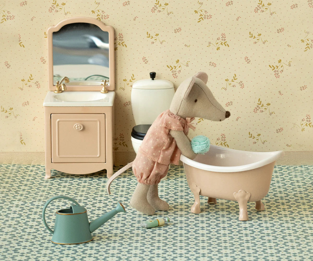 Maileg - Bathtub, Mouse - Rose