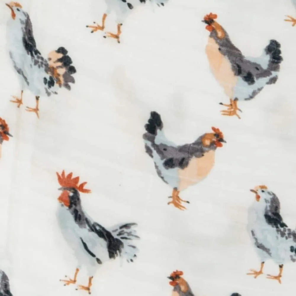 Milkbarn - Organic Muslin Burp Cloth Set - Chickens