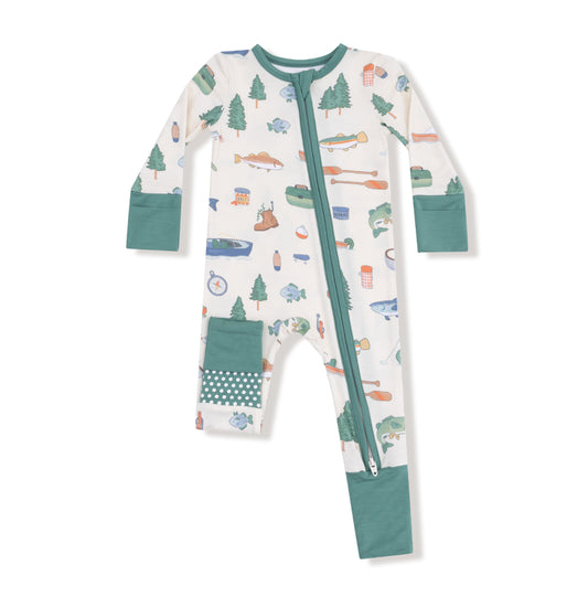 2 Way Zipper Romper - Fishing Things