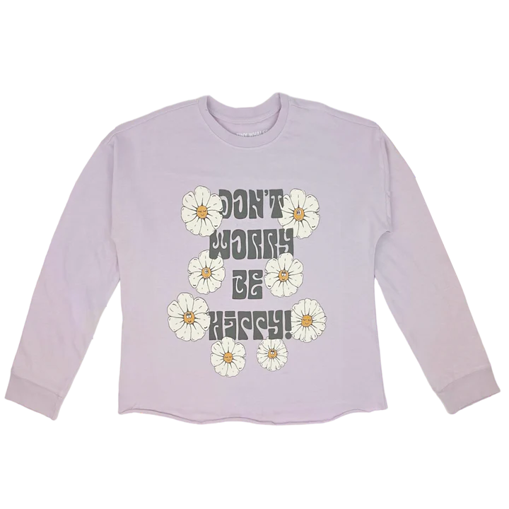 Don't Worry - Long Sleeve Tee - Lilac