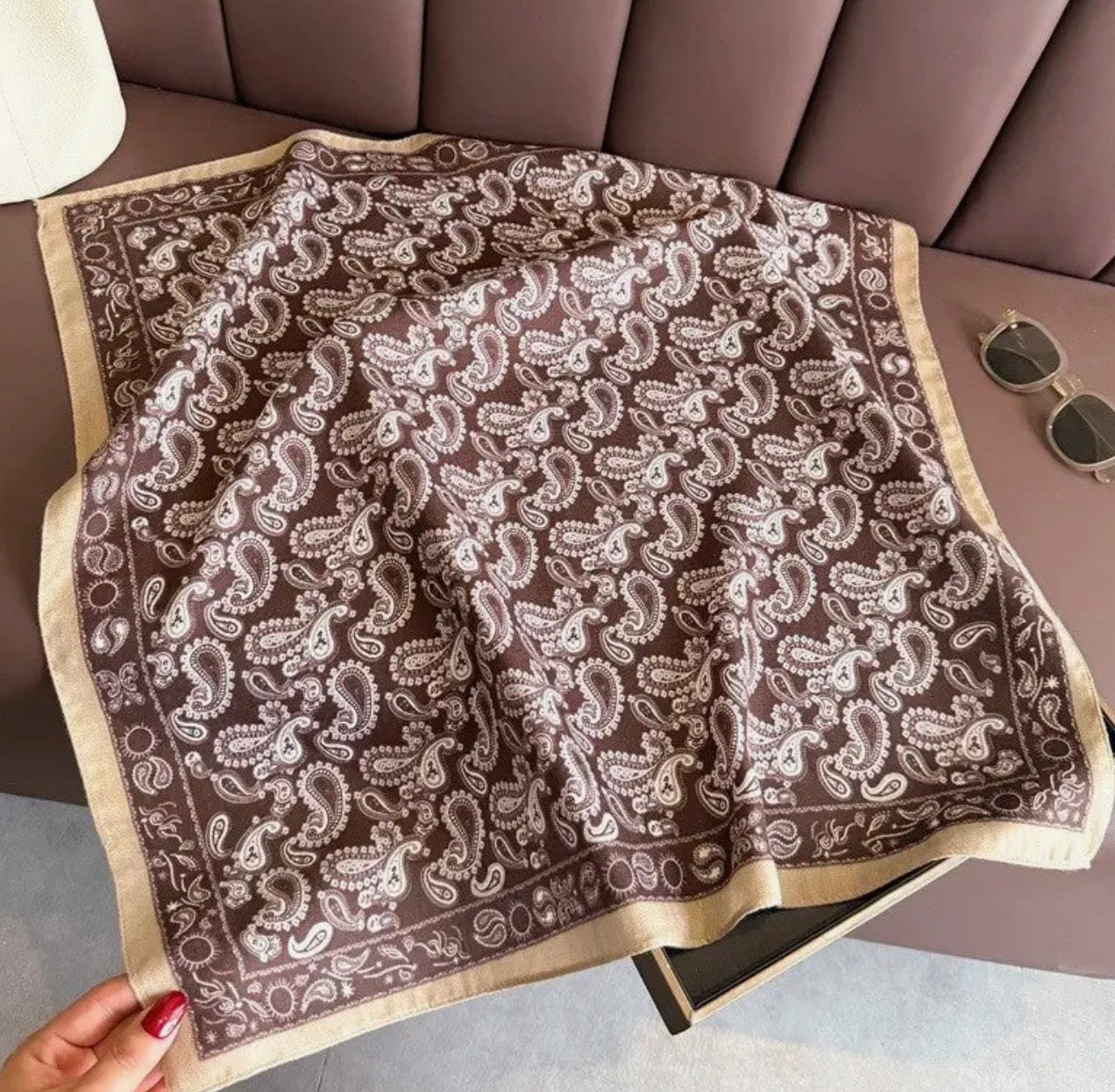 Silk Scarf - Coffee
