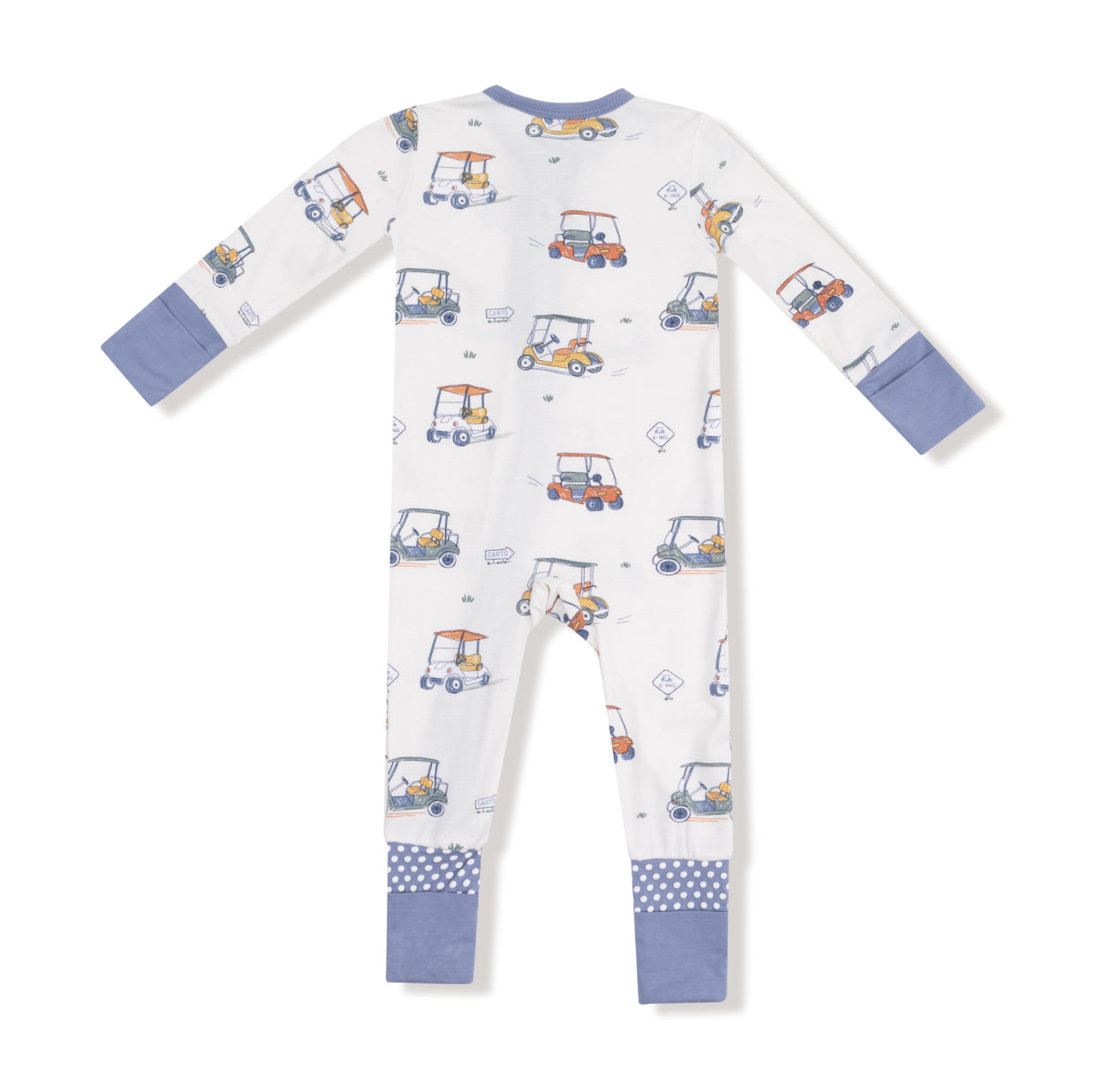 2 Way Zipper Romper - Zooming Golf Carts