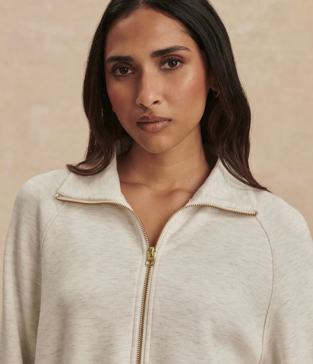 Varley - Selene Half Zip Sweat - Ivory Marl