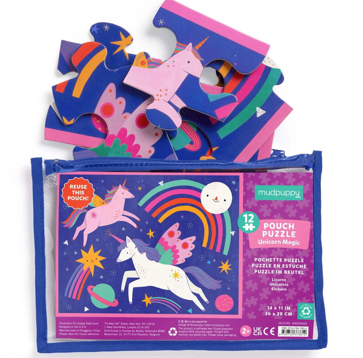 Mudpuppy - Pouch Puzzle - Unicorn Magic