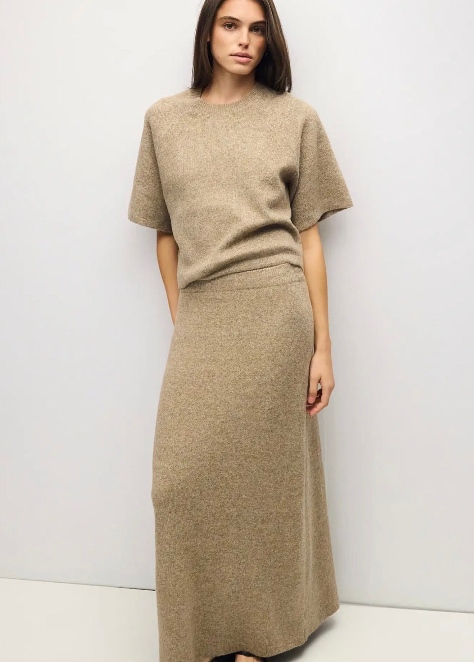 Raglan Sleeve Sweater Top - Taupe