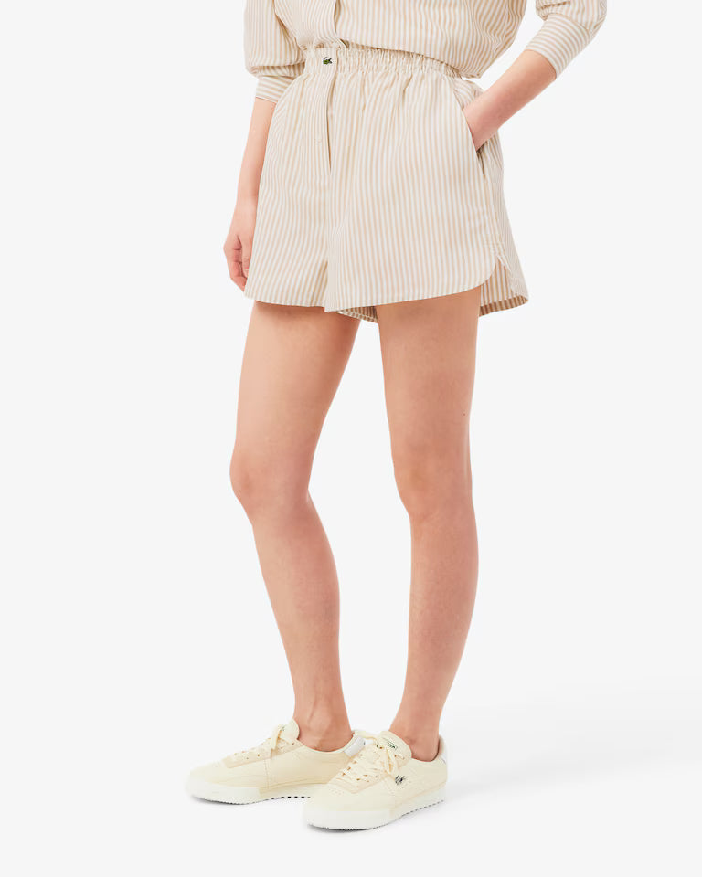 Lacoste - Oversized Linen Blend Shorts - Beige