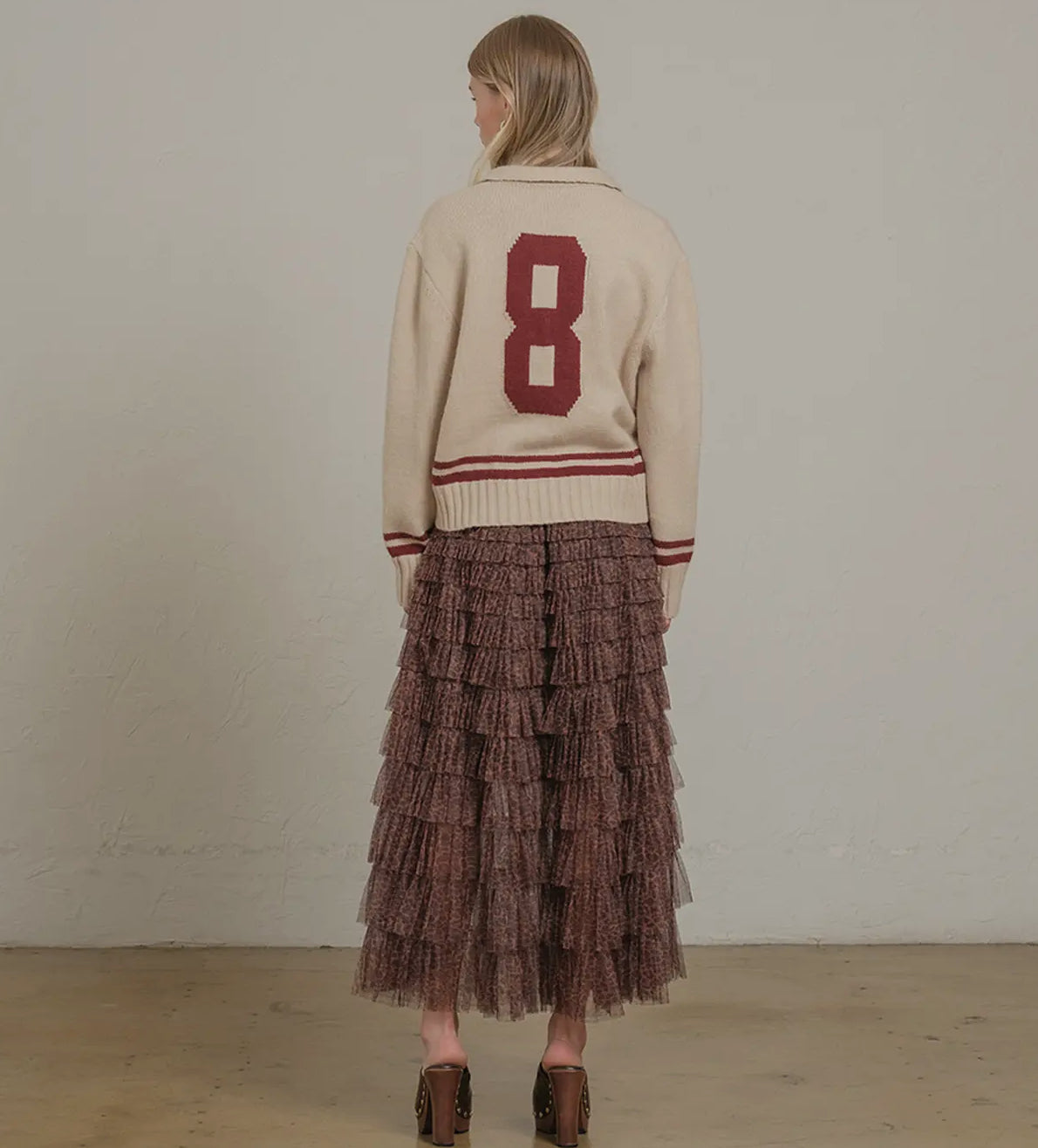 Varsity Zip-Up - Oatmeal & Wine Stripe