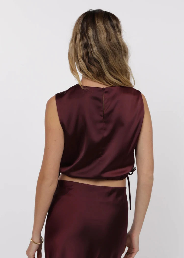 Deep Trance Tank with Side Ties - Wine