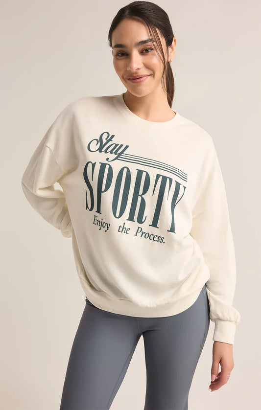 Sporty Sunday Sweatshirt - Sea Salt