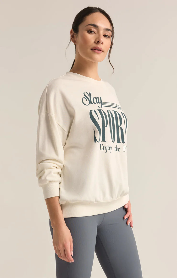 Sporty Sunday Sweatshirt - Sea Salt