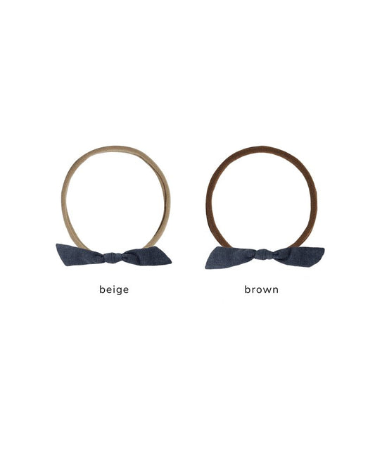 Rylee + Cru - Little Knot Headband - Navy - Beige