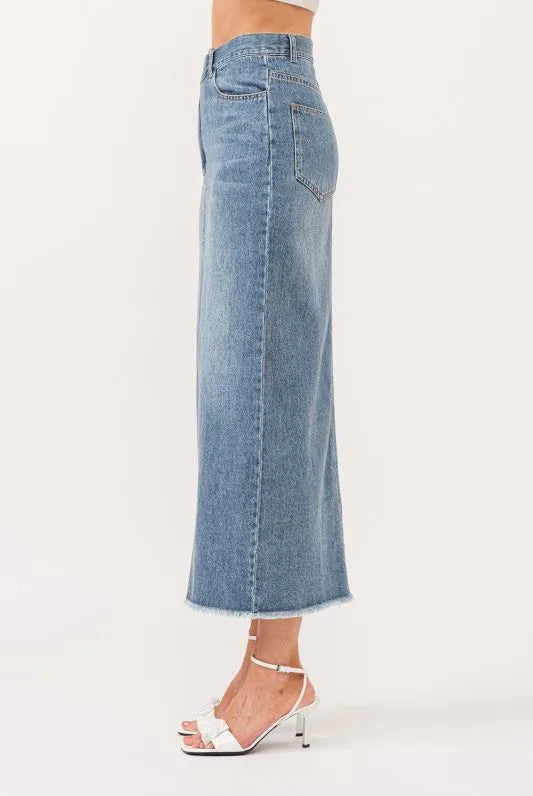 Jennie Midi Denim Skirt - Medium Wash