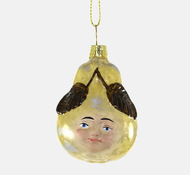 Victorian Pear with Face Ornament