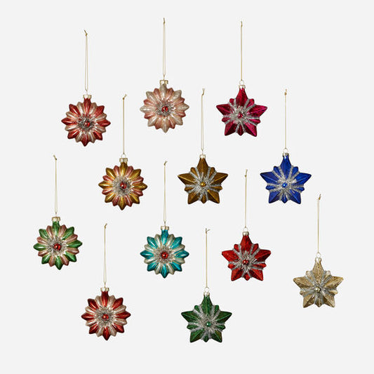 Glass Tinsel Starburst Ornament