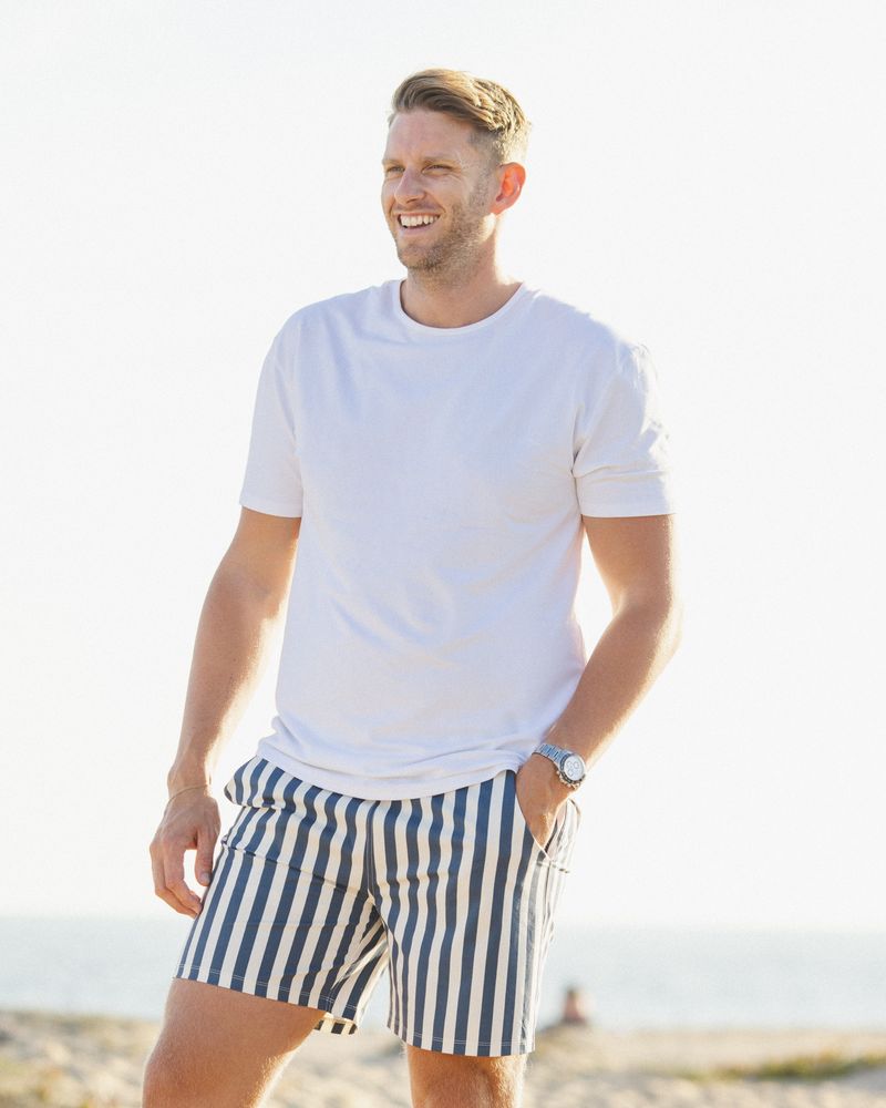 Rylee + Cru - Men's Boardshort - Navy Stripe