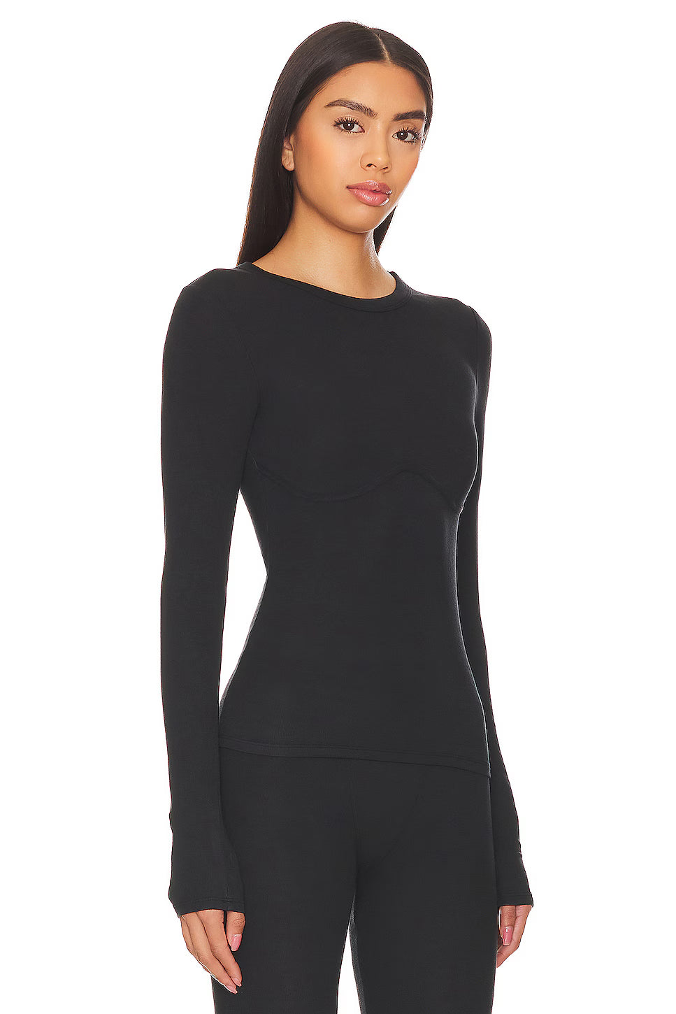 Lunya - Soft Modal Rib Underpin Long Sleeve - Immersed Black