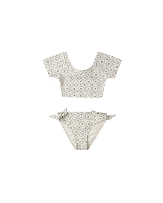 Rylee + Cru - Cropped Rashguard Set - Green Fleur