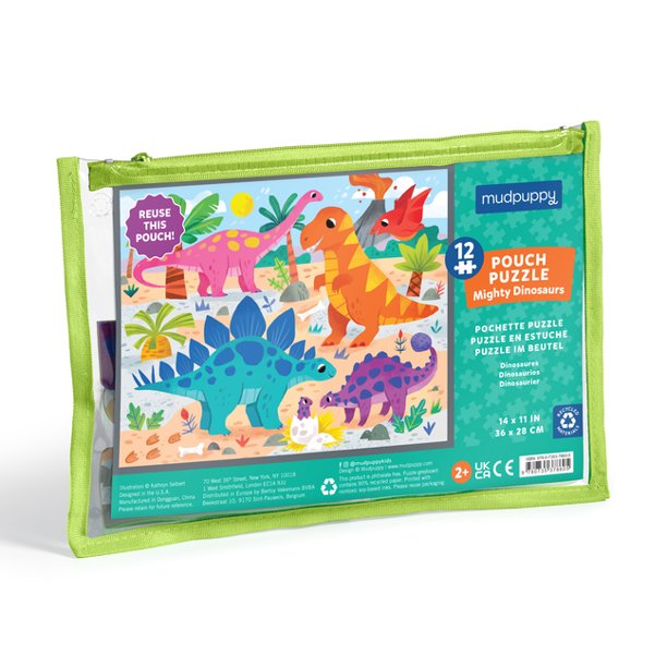 Mudpuppy - Pouch Puzzle - Mighty Dinosaurs