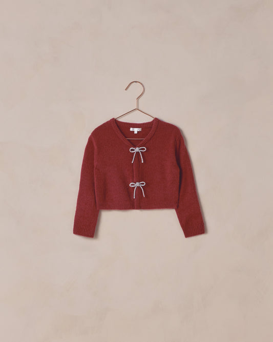 Noralee - Bow Cardigan - Ruby