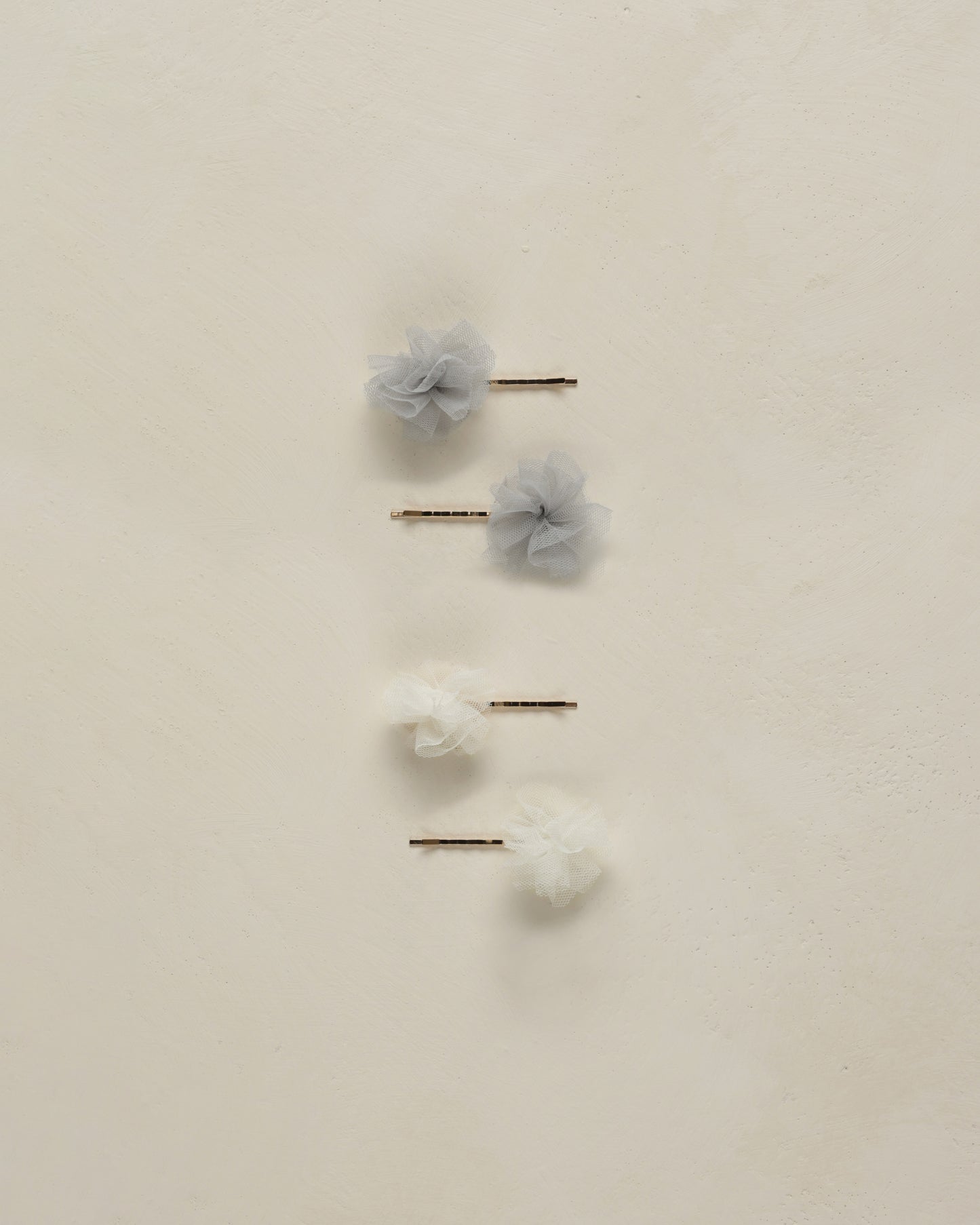 Noralee - Pom Pom Pins - Ivory, Powder Blue