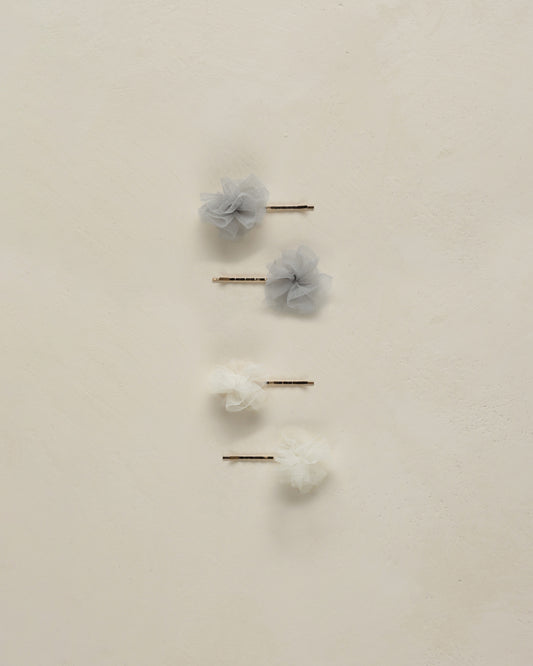 Noralee - Pom Pom Pins - Ivory, Powder Blue