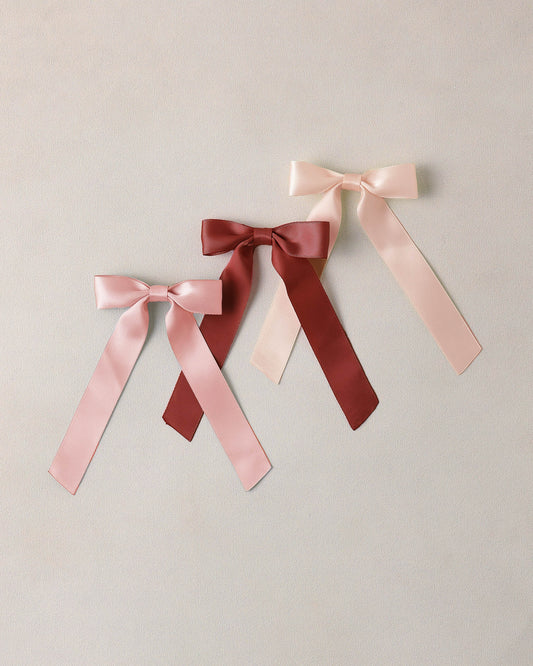 Noralee - Satin Ribbon Bows - Blush, Red, Pink