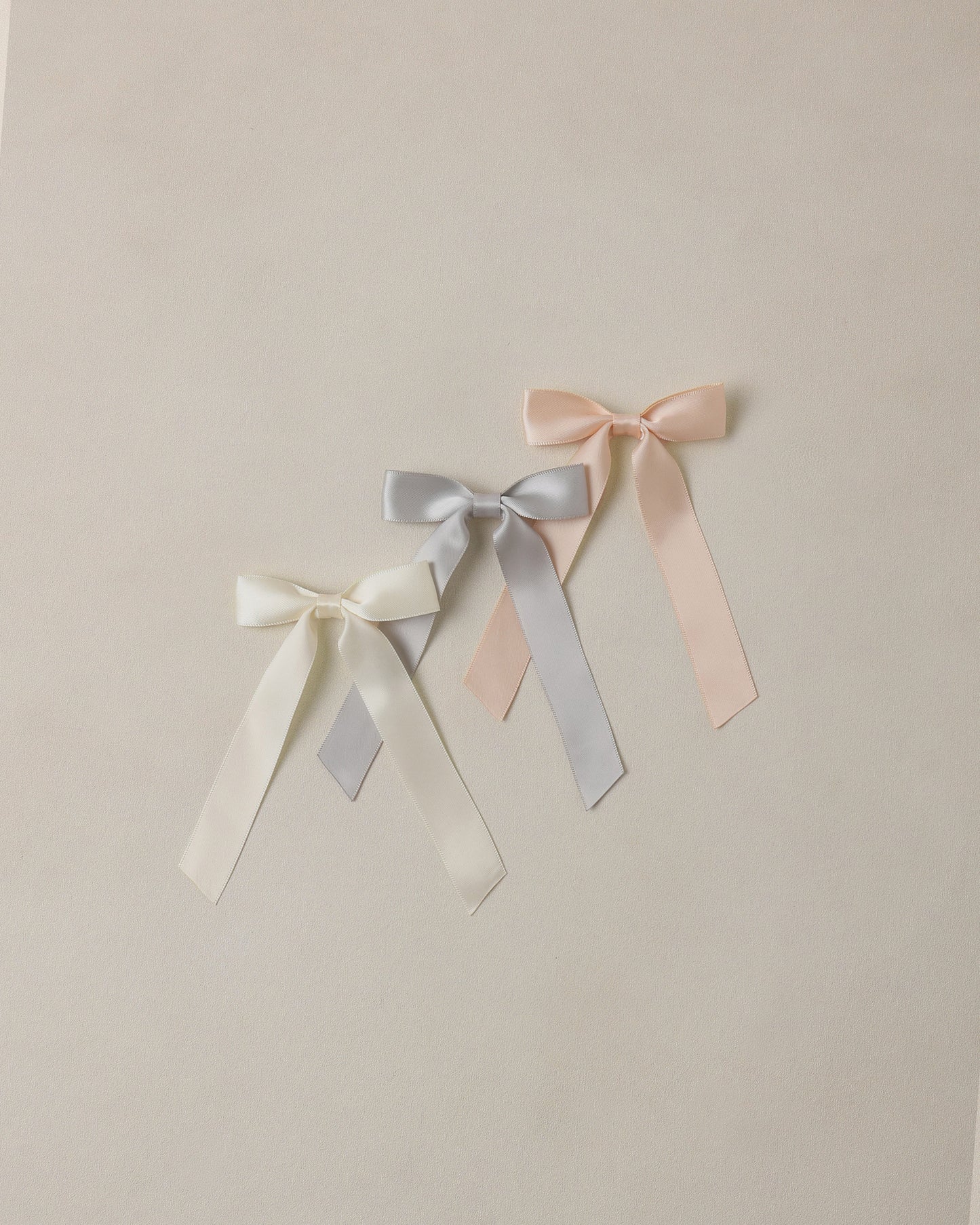 Noralee - Satin Ribbon Bows - Pearl, Ivory, Mist