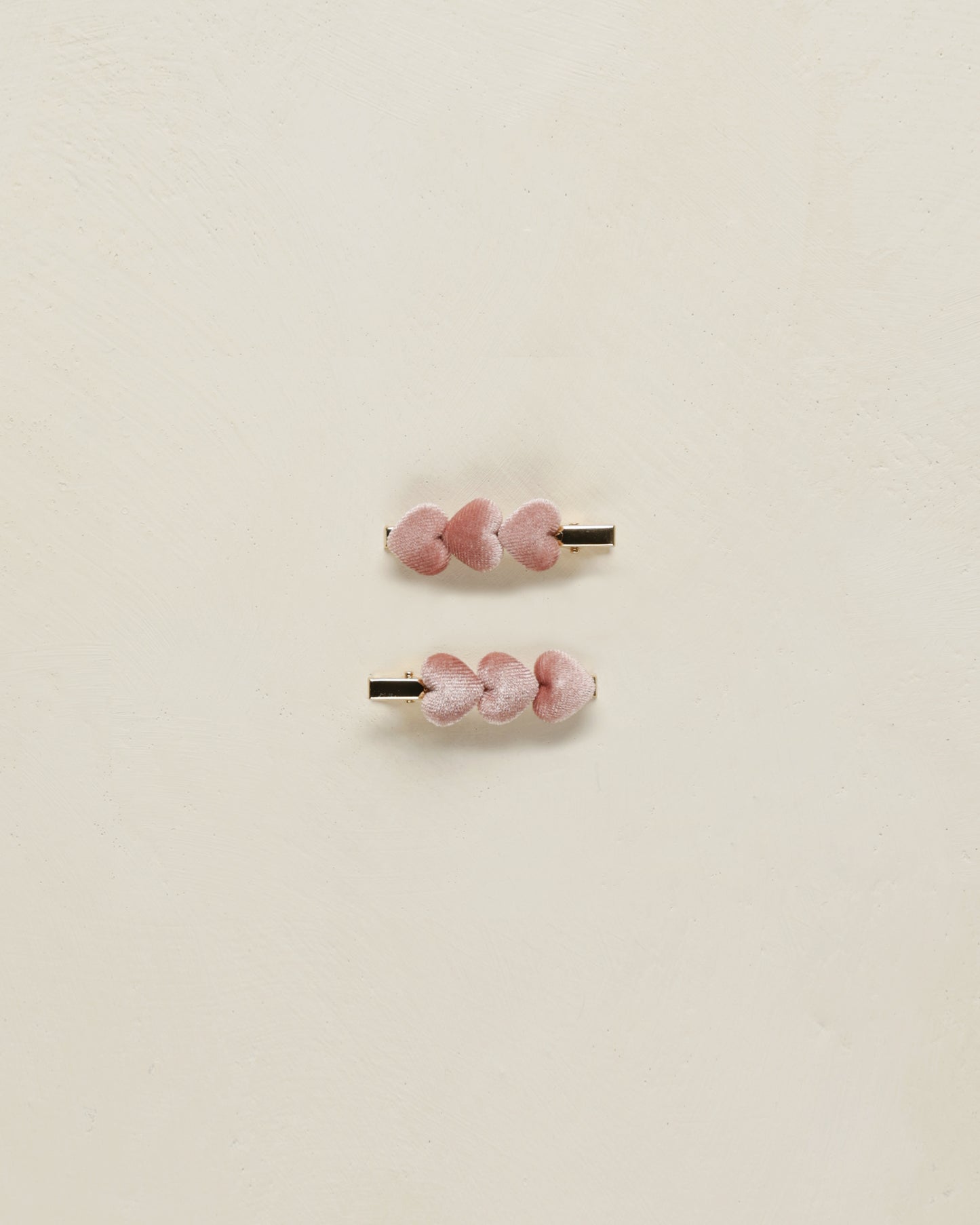 Noralee - Velvet Heart Clips - Bubblegum