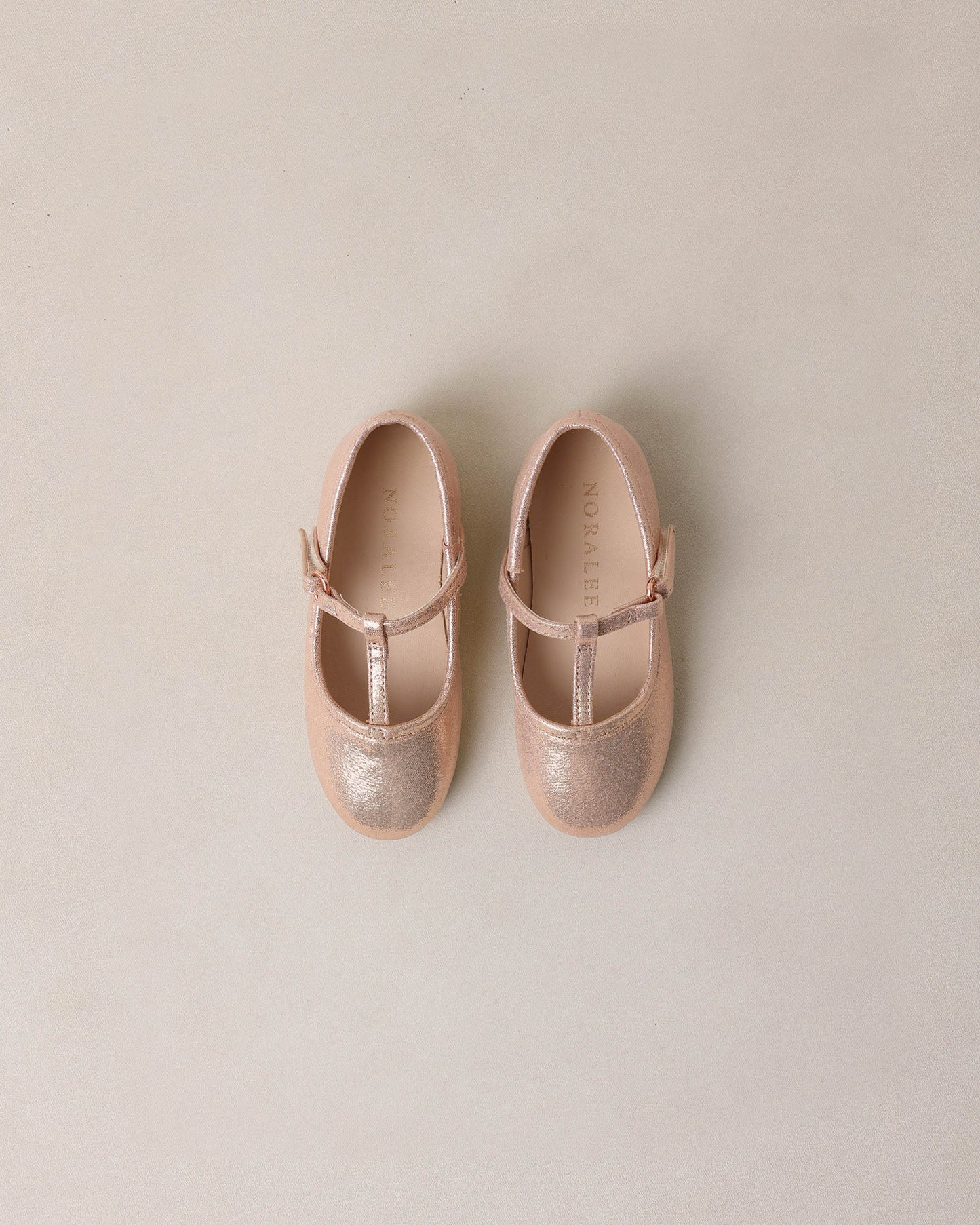 Noralee - T-Strap Ballet Flats - Pink Shimmer