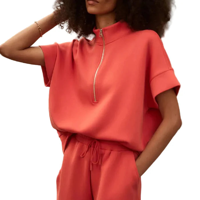 Varley - Ritchie Short Sleeve Sweat - Summer Fig