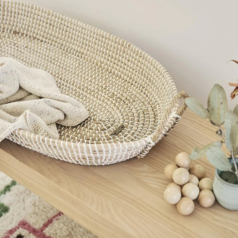 Olli Ella - Reva Seagrass Changing Basket - Natural