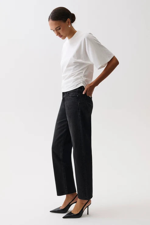 Pistola - Lexi Mid Rise Bowed Straight - Black Night