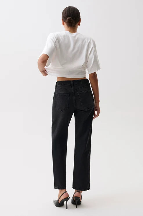Pistola - Lexi Mid Rise Bowed Straight - Black Night
