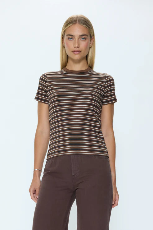 Pistola - Alba Shrunken Tee - Bruna Black Stripe