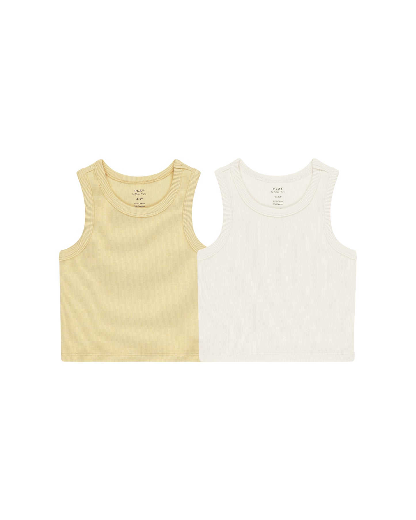 Rylee + Cru - Ribbed Tank Set - Yellow, Ivory