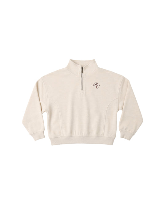 Rylee + Cru - Half Zip Sweatshirt - Shell Heathered