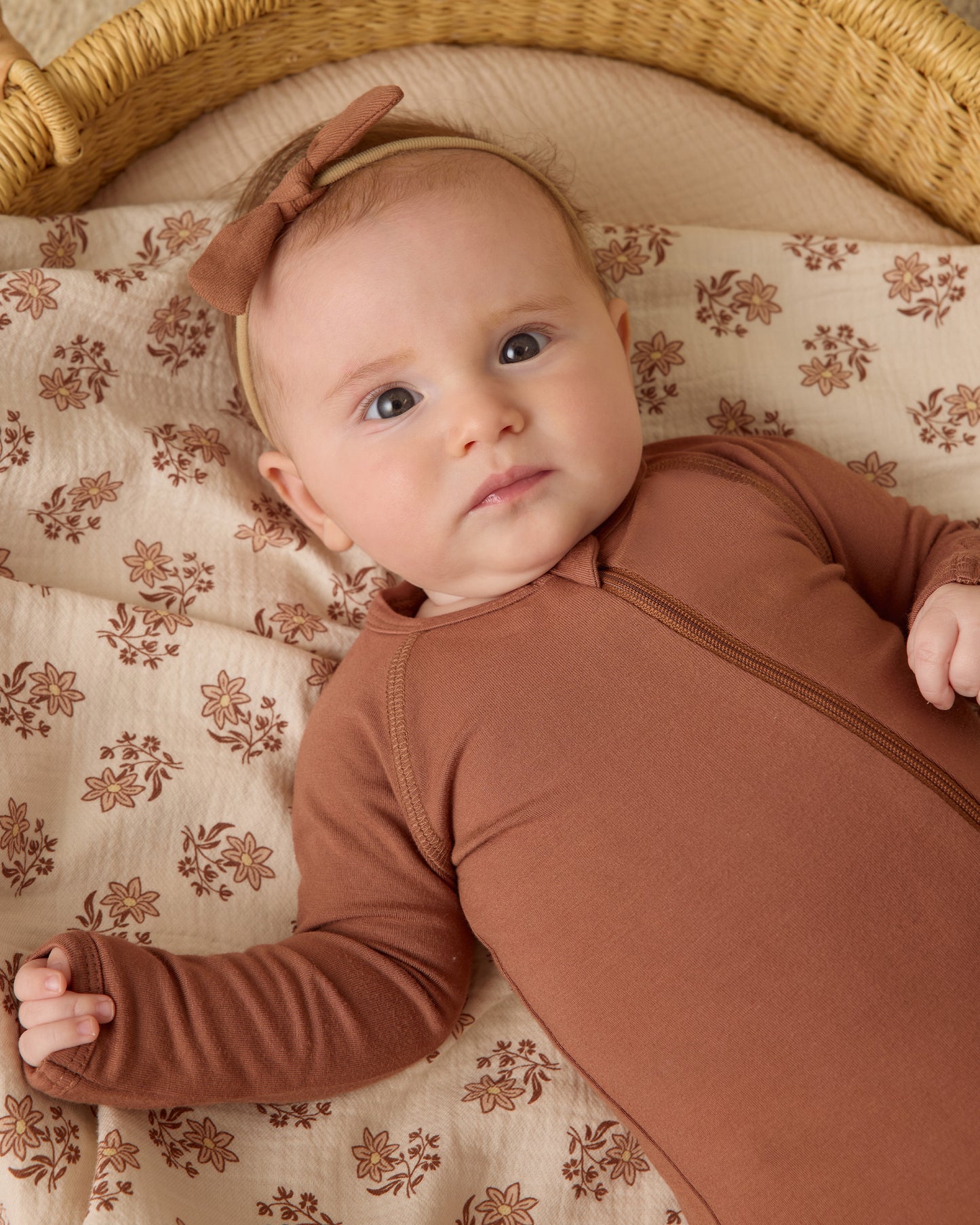 Quincy Mae - Bamboo Zip Footie - Cedar