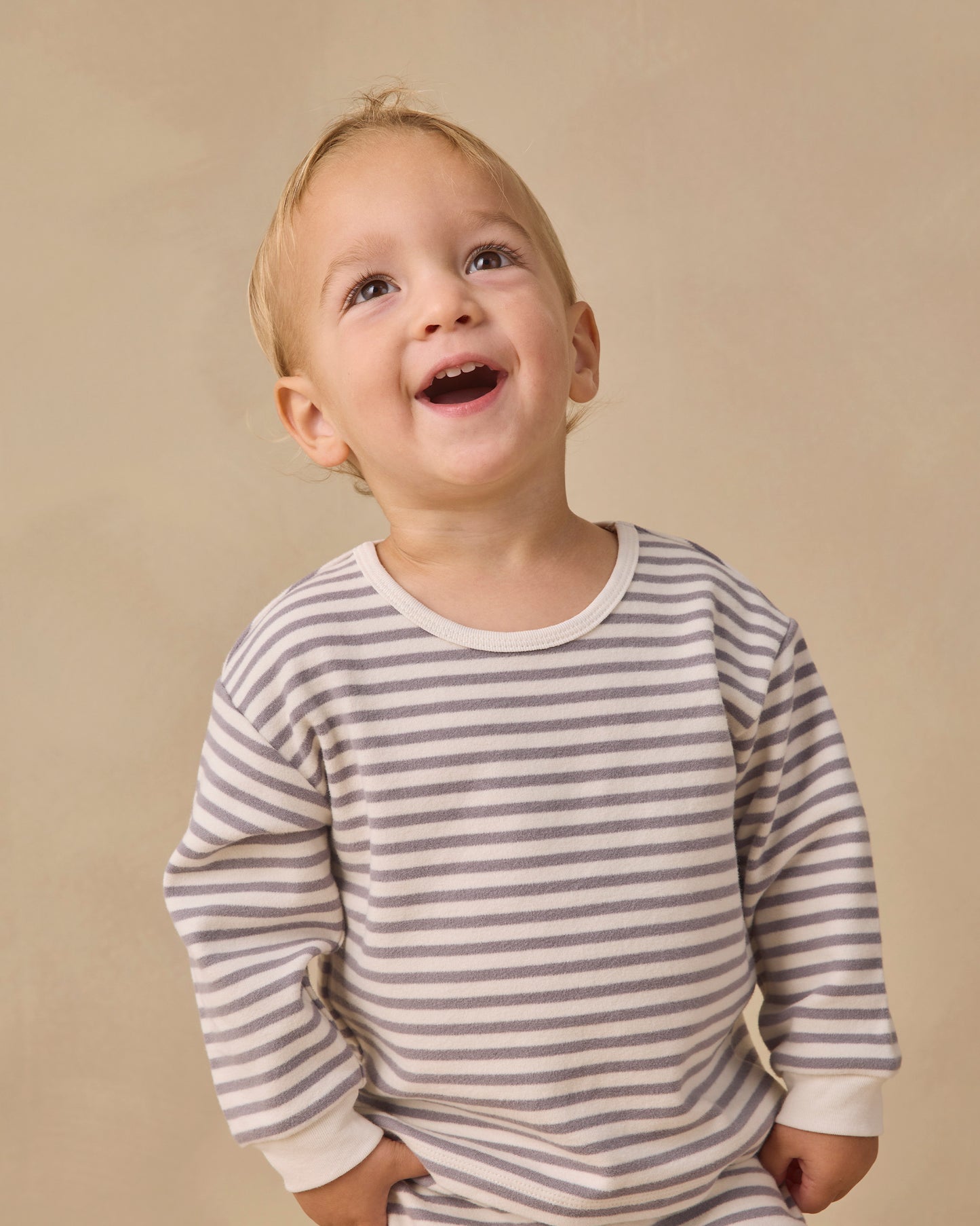 Quincy Mae - Cozy Set - Slate Stripe