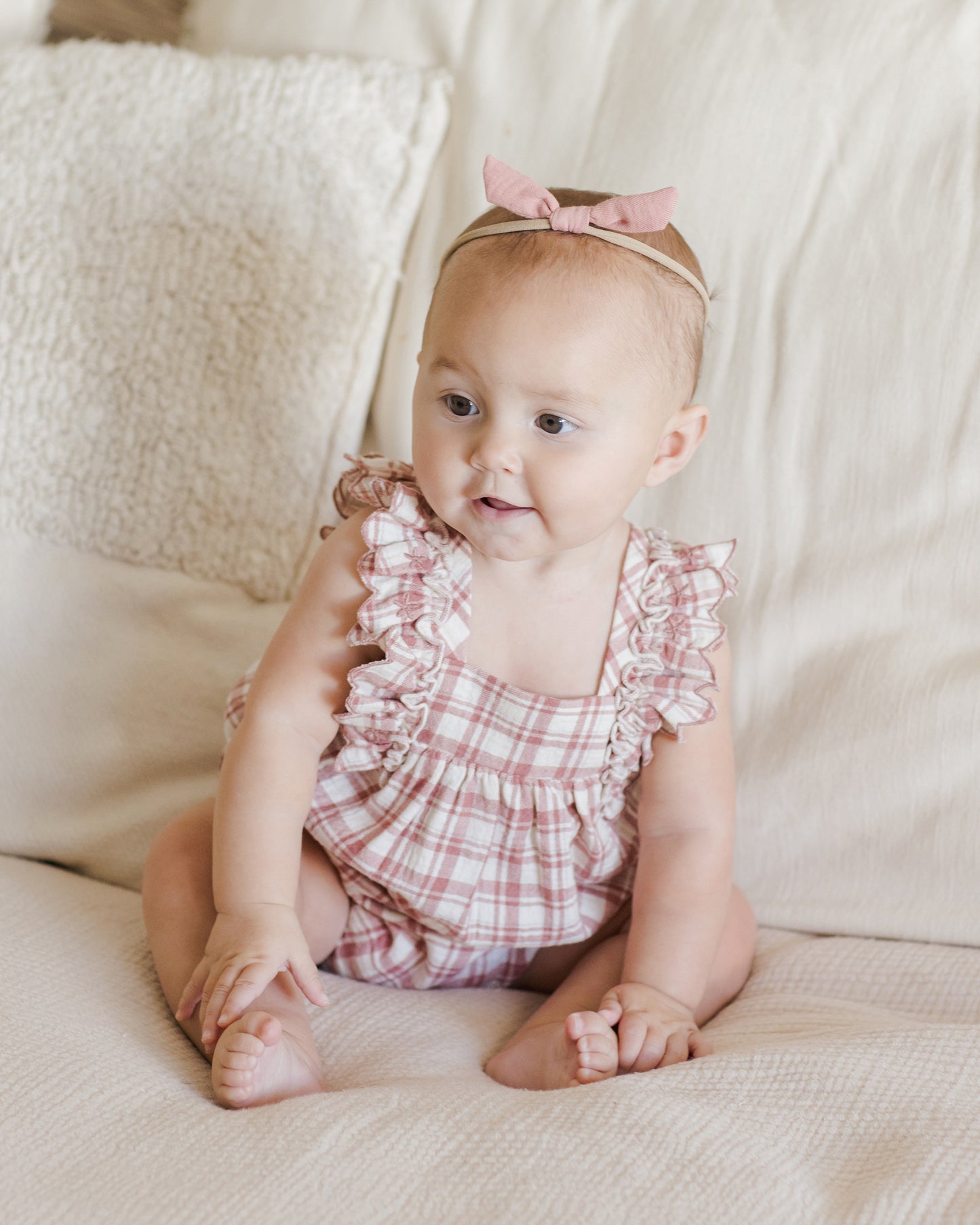 Quincy Mae - Maya Romper - Pink Plaid