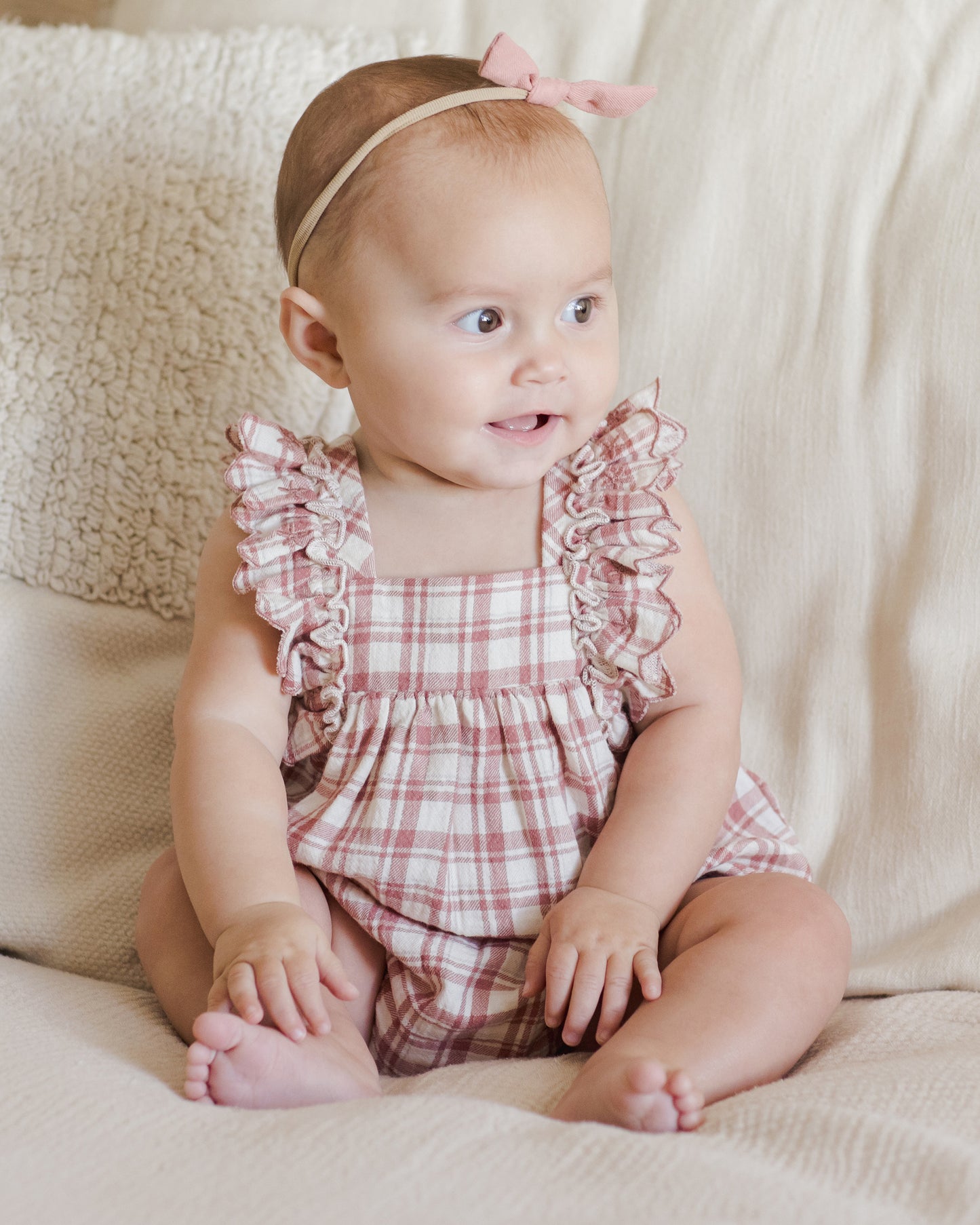 Quincy Mae - Maya Romper - Pink Plaid